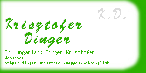 krisztofer dinger business card